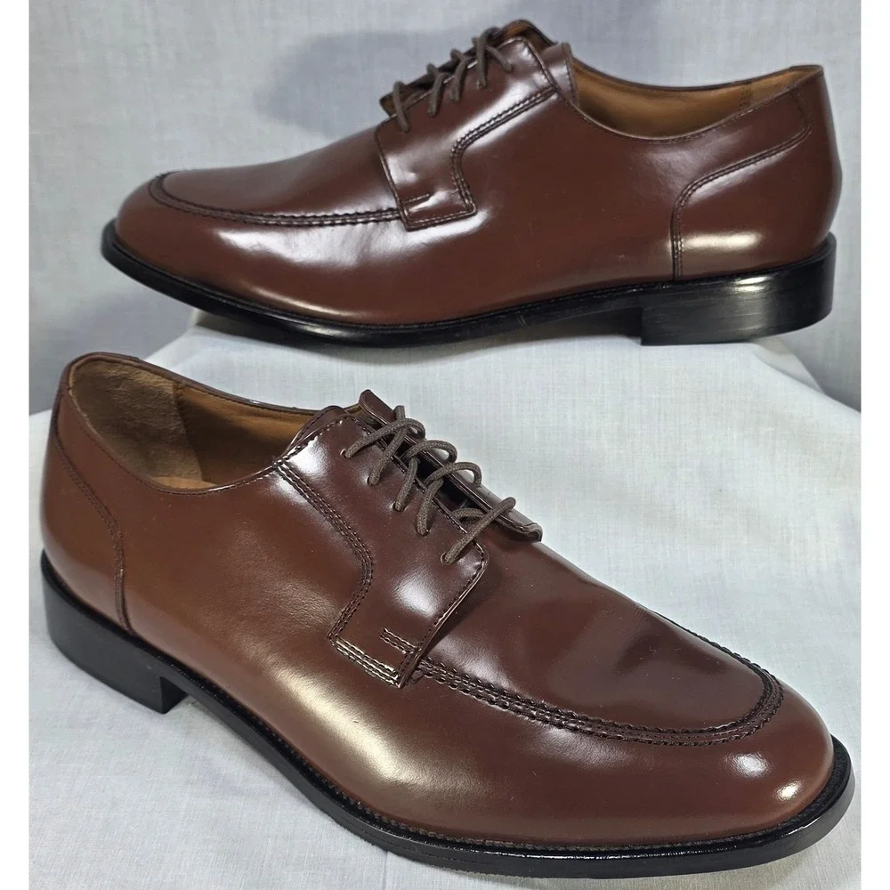 Bostonian First Flex Mens Brown Leather Moc Toe Derby Dress Shoes 11 M‎ 25022